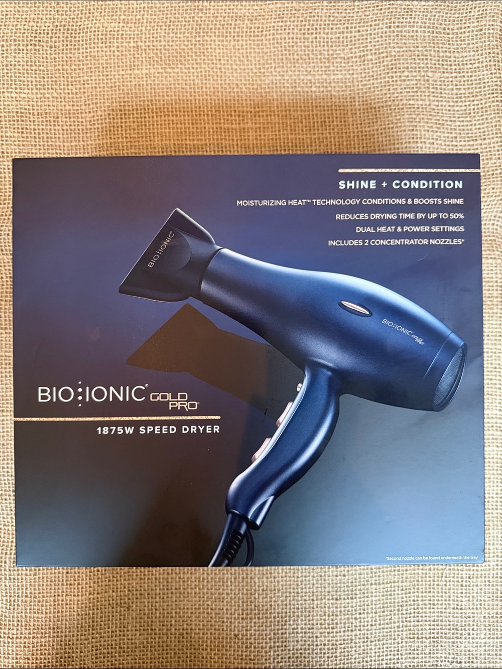Bio Ionic Gold Pro 1875W Speed Dryer professional results brand new in box